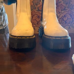 White Chelsea platform doc martens